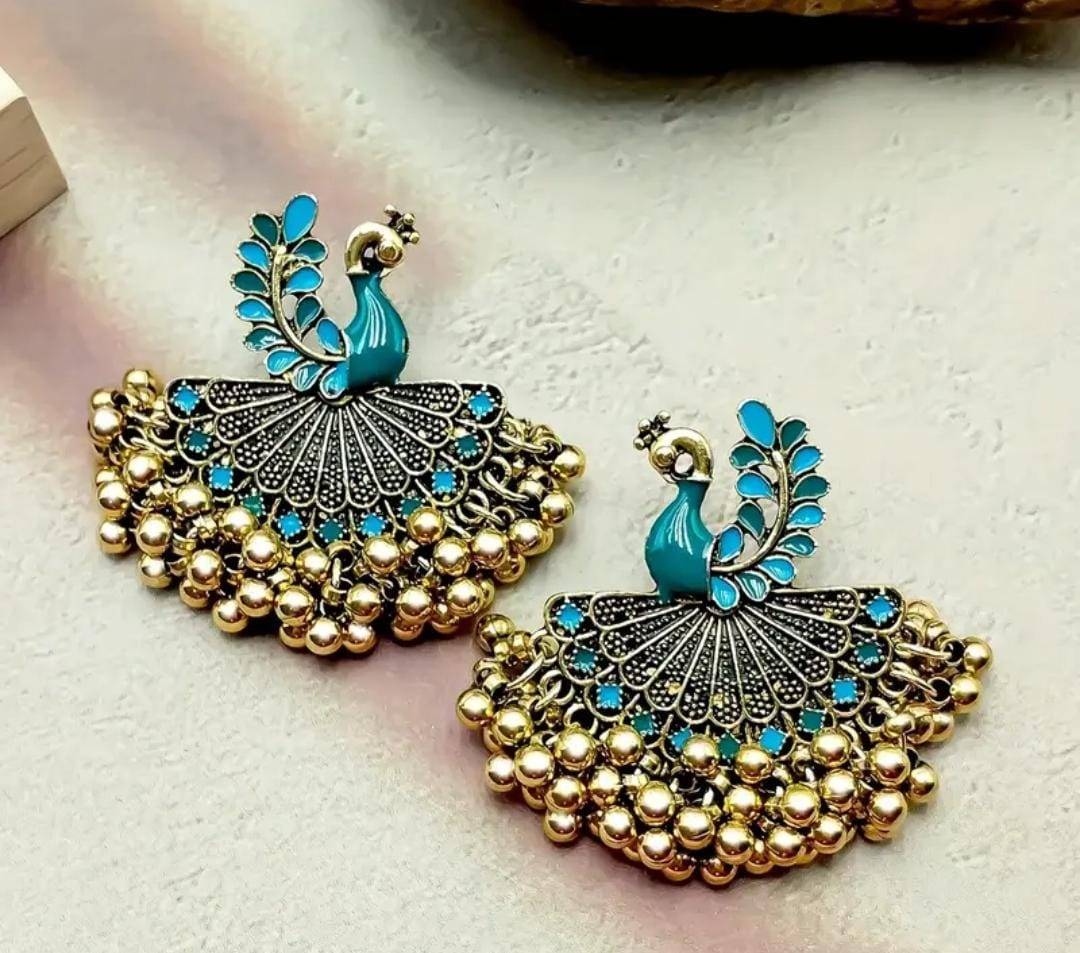 peacock earrings